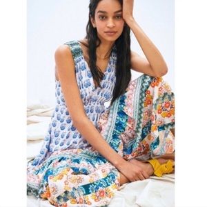 Anthropologie Gathered Floral Maxi Dress VEUC price firm